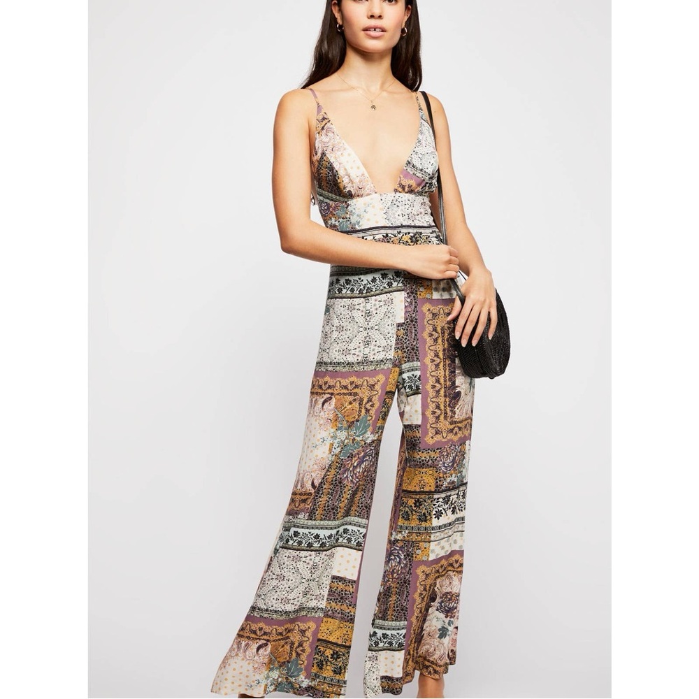 Free People Margarita Patchwork Jumpsuit